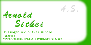 arnold sitkei business card